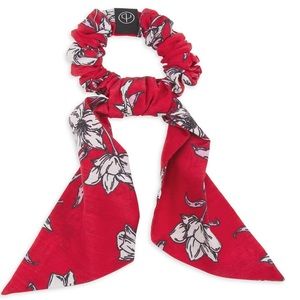 Rag & Bone Red Floral Addison Tail Scrunchie